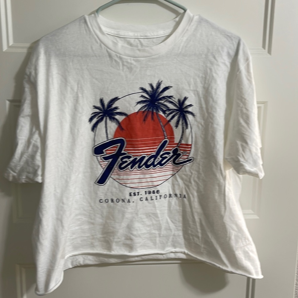 Womens Fender Crop Top Graphic T-Shirt